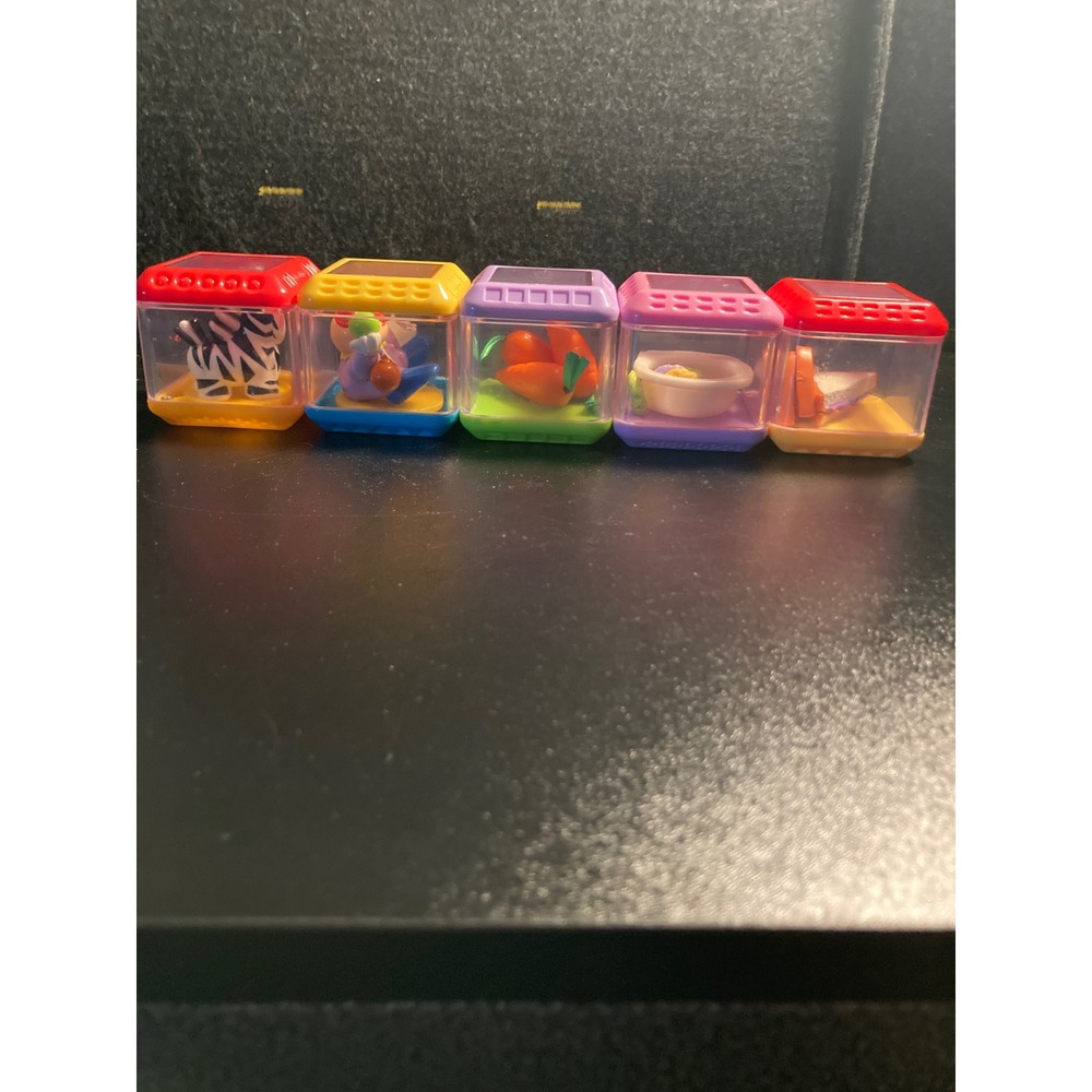 Fisher-Price Peek-a-Blocks Sensory Stacking Blocks Zebra Clown Food Set of 5 - Picture 7 of 11